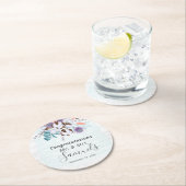 サザンカントリーコットンボール植物木素朴材 ラウンドペーパーコースター (インサイチュ)