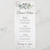 サザンカントリーコットン素朴ボル結婚ズ・ディナー メニュー (正面)