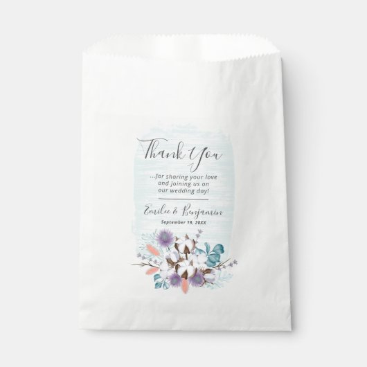 サザンカントリーコットン結婚ボルの感謝 フェイバーバッグ (正面)