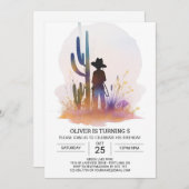 サザンカントリーライフカウボーイの誕生日 招待状 (正面/裏面)