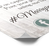 サザンカントリー結婚コットンのハッシュタグ写真のサイン ポスター (角)