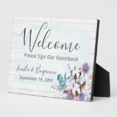 サザンカントリー綿結婚歓迎のゲストブック フォトプラーク (側面)