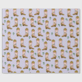 サザンガール女性のカーボーイブーツ誕生日 ラッピングペーパー (フラット)