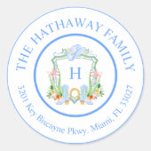 サザンクレスト差出人住所ラベル ラウンドシール (正面)