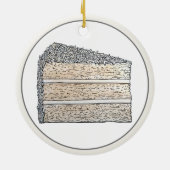 サザンココナッツつや消しレイヤケーキスライスデザート セラミックオーナメント (裏面)