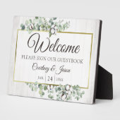 サザンコットン素朴ウェルカム結婚のゲストブック フォトプラーク (側面)