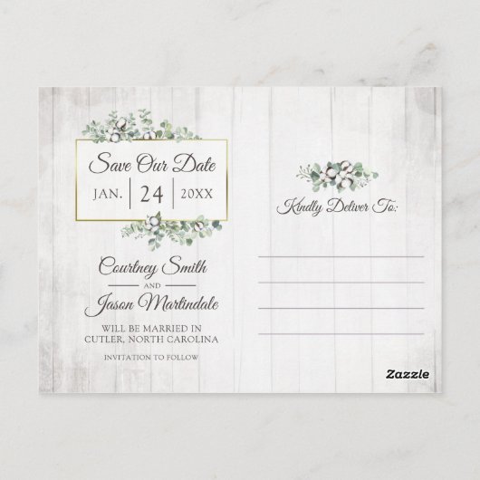 サザンコットン結婚の3枚の写真を保存 ポストカード (裏面)