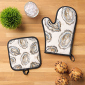 サザンシーフードオイスターオーブンミッツポットホルダー 鍋つかみ&鍋敷きセット (トップダウン)