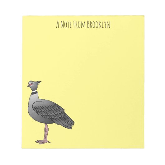 サザンスクリーマー鳥の漫画イラストレーション ノートパッド (正面)