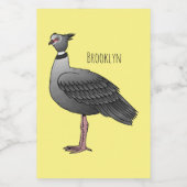 サザンスクリーマー鳥の漫画イラストレーション フードラベル (シングルラベル)