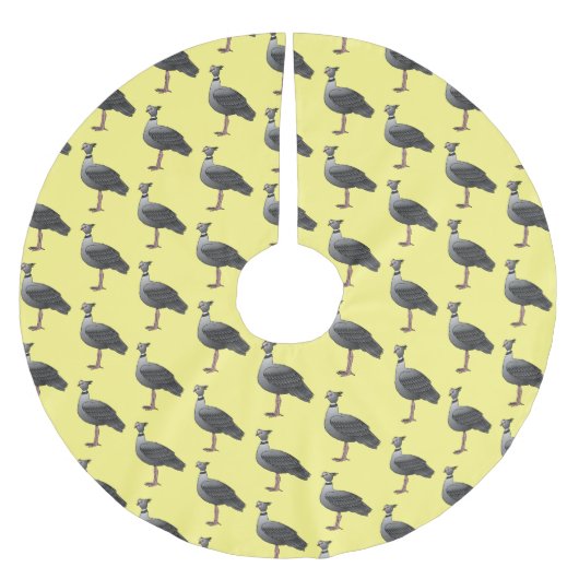 サザンスクリーマー鳥の漫画イラストレーション ブラッシュドポリエステルツリースカート (正面)