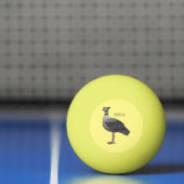 サザンスクリーマー鳥の漫画イラストレーション 卓球ボール (ネット)