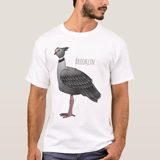 サザンスクリーマー鳥の漫画イラストレーション Tシャツ (正面)