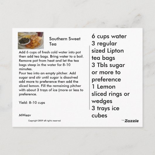 サザンスタイルソウルフード ポストカード (裏面)