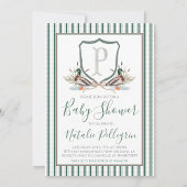 サザンダック名門私立校風のボーイ赤ちゃんシャワー 招待状