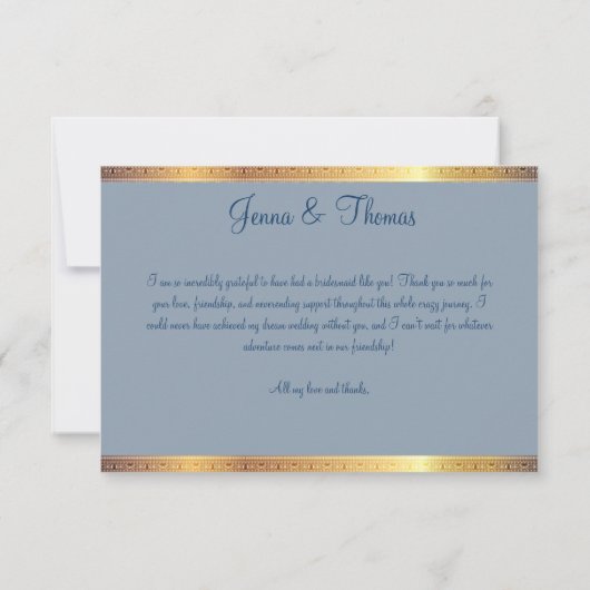 サザンチャーム、ブライドメイドありがとう サンキューカード (裏面)