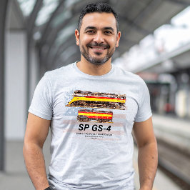 サザンパシフィックGS-4デイライト機関車サイドビュー Tシャツ