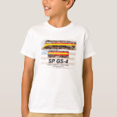 サザンパシフィックGS-4デイライト機関車サイドビュー Tシャツ (正面)