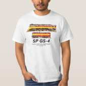 サザンパシフィックGS-4デイライト蒸気機関車 Tシャツ (正面)