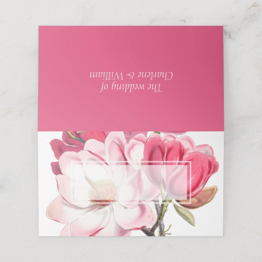 サザンピンクマグノリア結婚スの折り畳み座席表 プレイスカード (外部開封)