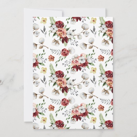 サザンフローラコットンクリスマスディナー招待状 カード (裏面)