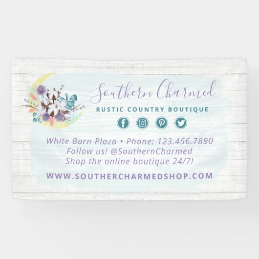 サザンフローラコットンムーン&ウッ素朴ドカントリー 横断幕 (横)