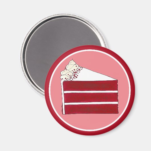 サザンフードレッドベルベット層ケーキスライスベーカリー マグネット (正面/裏面)