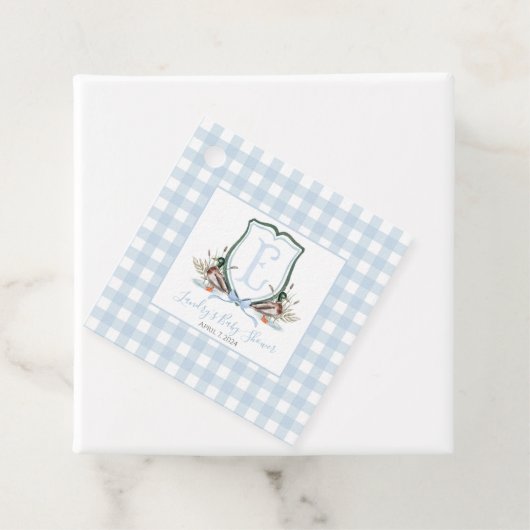 サザンブルー名門私立校風のボーイダック赤ちゃんシャワー フェイバータグ (インサイチュ)