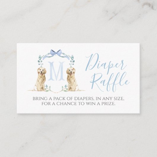 サザンブルー名門私立校風のボーイドッグおむつラッフルカード エンクロージャーカード (正面)