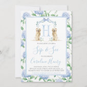 サザンブルー名門私立校風のボーイドッグシップ&参照 招待状 (正面)