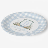 サザンブルー名門私立校風のボーイペリカンベビーシャワー ペーパープレート (アングル)