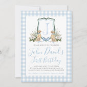 サザンブ名門私立校風のルーボーイドファースト誕生日 招待状 (正面)