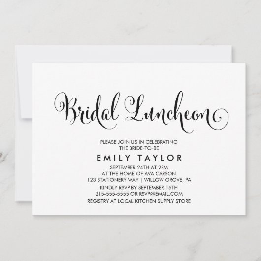 サザンベルカリグラフィーブライダルルンチョン 招待状 (正面)