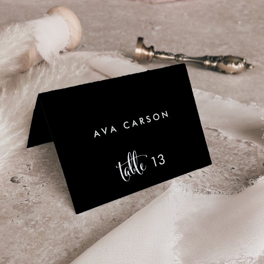 サザンベル書道 |ブラックエスコートカード テーブルナンバー