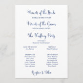 サザンベル海軍ウェルカムレター&ウェディングパーティー プログラム (裏面)