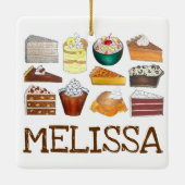 サザンベーカリーフードデザートUSAアメリカンサウス セラミックオーナメント (裏面)