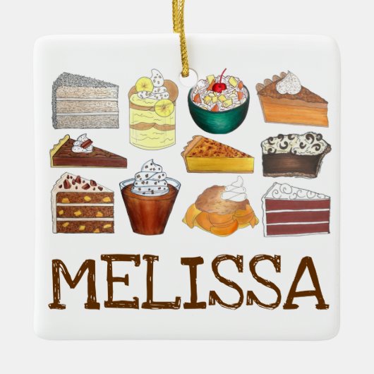 サザンベーカリーフードデザートUSAアメリカンサウス セラミックオーナメント (正面)