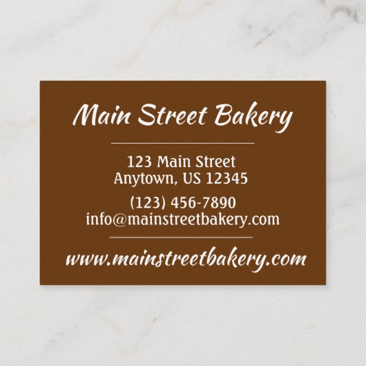 サザンベーカリーフードデザートUSAアメリカンサウス 名刺 (裏面)