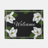 サザンホワイトマグノリアイラストレーション ドアマット (正面)