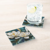 サザンマグノリアアート ガラスコースター (アングル)