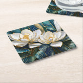 サザンマグノリアアート スクエアペーパーコースター (アングル)