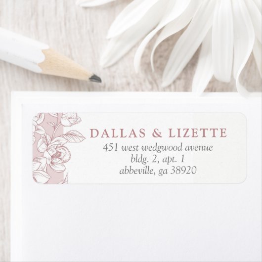 サザンマグノリアブロッサムボタニカル差出人住所 ラベル (インサイチュ)