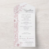 サザンマグノリアブロッサム赤面結婚フローラ オールインワン招待状