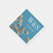 サザンマグノリア結婚ス&ブルー スタンダードカクテルナプキン (角)