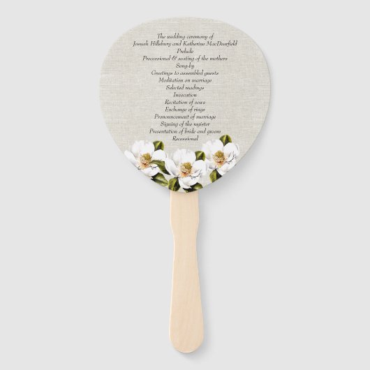 サザンマグノリア結婚式 プログラムファン ハンドファン (正面)