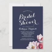 サザンマグノリア ブライダルシャワー ミッドナイトブルー 招待状 (正面)