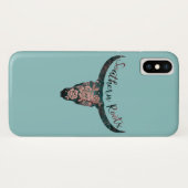 サザンルーツカントリー ロングホーン ピンクローズ&グリーン Case-Mate iPhoneケース (裏面(横))
