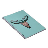 サザンルーツカントリーLonghorn Pink Rose & Green ノートブック (右側)