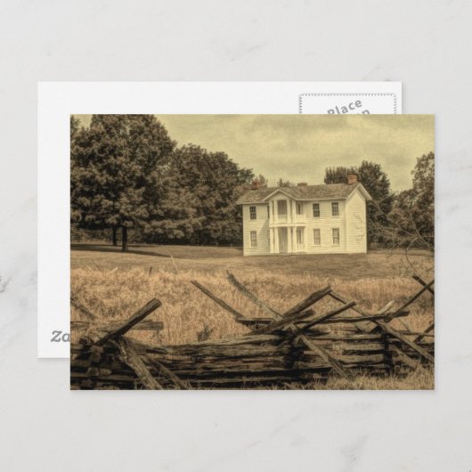 サザンルーラルランドスケー素朴コロニアルファームハウス ポストカード (正面/裏面)