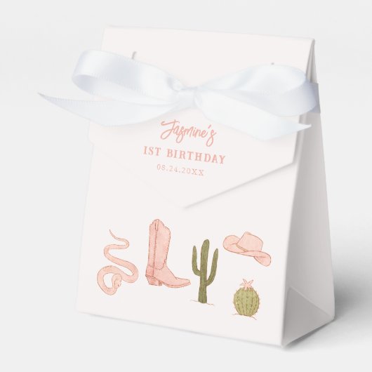 サザン女性のカーボーイ誕生日パーティー フェイバーボックス (正面サイド)